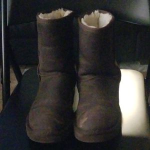 Leather ugg high brown